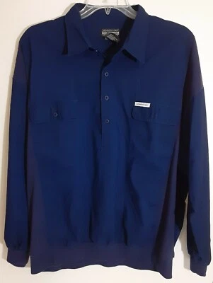 Members Only Mens XL Blue Long Sleeve Button Front Pull Over Shirt Vtg. 1980's  - Image 1 of 4