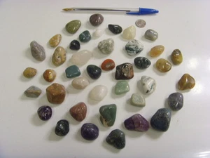 1950s vintge unusual tumbled polished gemstones lot Wicca reiki lapidary 47110 - Picture 1 of 7