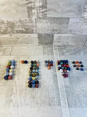 Lot Of 77 D&D Dungeons Dragons RPG Dice Mixed Assorted Gaming Role Playing - Image 1 of 4