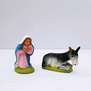Vintage Santon Girault Maria Esel Des Provence Krippe Weihnachtsfigur - Bild 1 von 6