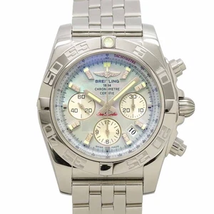 BREITLING Chronomat 44 AB0110 Chronograph Date White Shell Dial Mens 90295630 - Picture 1 of 8