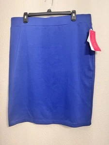 Sunny Leigh Pencil Straight Skirt Women XL Blue Pullon Stretch Made In USA - Picture 1 of 10