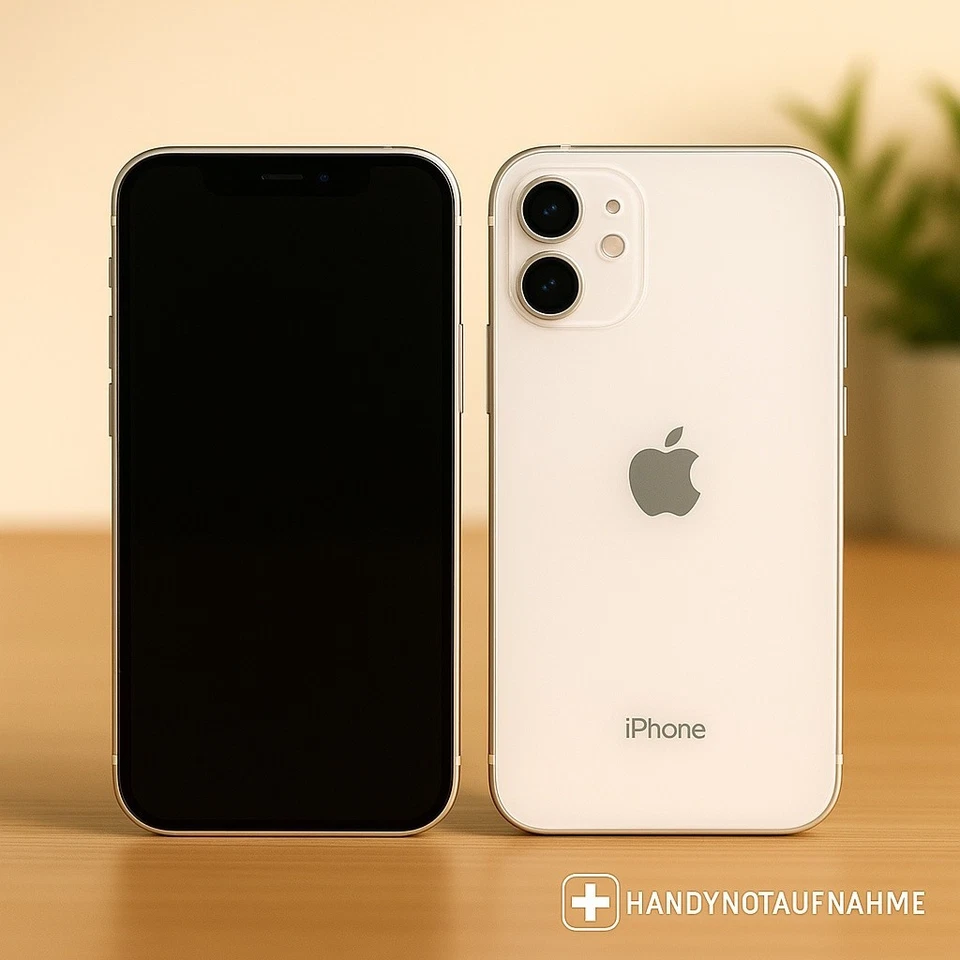 APPLE IPHONE 12 mini - 64GB - WEISS - HÄNDLER - 100% BATTERIE - SEHR GUT - Bild 1 von 1