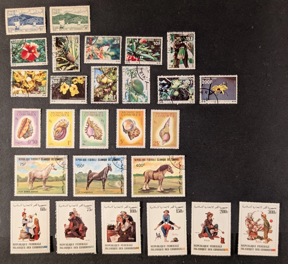 Коморские острова - хороший лот из 27 марок M/U, хорошее состояние. - Изображение 1 из 1