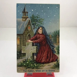 Vintage 1920's Our Father Which Art In Heaven Postcard / UnPosted - Picture 1 of 2