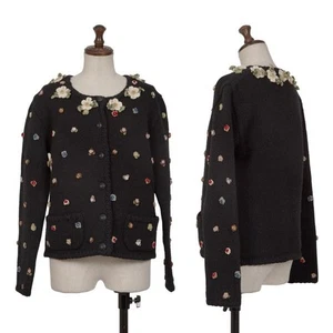 WONDERFUL WORLD KANEKO ISAO Floral Corsage Knit Cardigan Size S-M(K-146383) - Picture 1 of 12