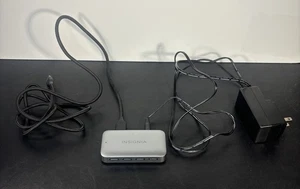 Insignia- 4-Port USB 3.0 Powered Hub - Metallic Gray w Cords - Picture 1 of 6