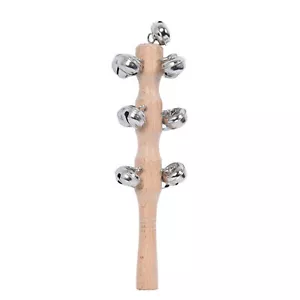 Hand JingleBells Hand Sleigh Bells Wooden Shaker Jingle Bells Stick Musical - Picture 1 of 12