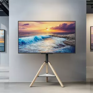 XL TV Floor Stand for 40”-75” TVs Height Adjustable Swivel Tripod Stand w/ Shelf - Picture 1 of 16