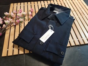 Image First Polyester Long Sleeve Security Officers Uniform Shirt Black 14 32/33 - Picture 1 of 7