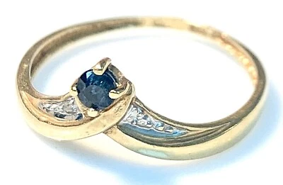 MAGNIFIQUE BAGUE OR 18 CARATS - SAPHIR 0.10 CARAT - 1.43 G - Photo 1/3