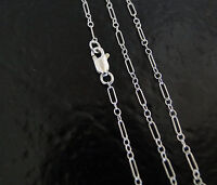 42 Inch .925 Sterling Silver 8mm Bar and Ring Chain Necklace