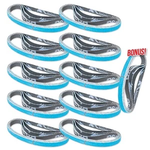 Cinturones de lijado de circonio de arena de 3/8"" x 13"" - 40 para lijadoras de aire (paquete de 40 + 4 bonificaciones) - Imagen 1 de 1