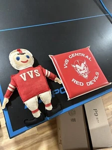 Rare Vintage VVS Vernon Verona Sherrill High School Seat Cushion & Football Doll - Picture 1 of 8