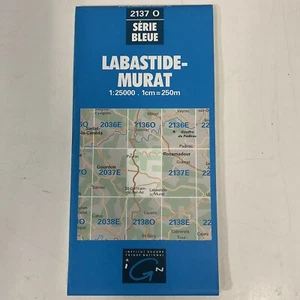 Mapa de ruta de viaje Lambastide-Murat 2137 O Serie Bleue IGN 1988 mapas antiguos - Imagen 1 de 24
