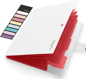 Expanding File Folder, Letter Size Accordion File Organizer, 5 Pocket Folders fo - Picture 1 of 12