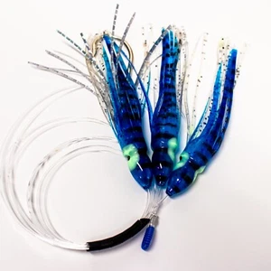 Daisy Chain Mahi Tuna Trolling Lure Squid Fishing 80lb Leader Offshore Saltwater - Picture 1 of 10