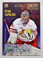 2016-17 KHL Jokerit Helsinki Autograph #JOK-AUT-001 Ryan Zapolski 47/50