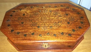 Vintage Palisander Messing Intarsien Schmuckstück - Kommode Box - Bild 1 von 7