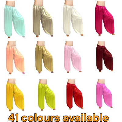 Танцы живота гарем брюки полный широкие ноги гарем брюки атласный Аладдин гарем брюки S10 - Изображение 1 из 4