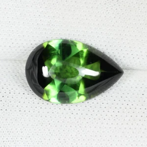 3.81 ct EXTREME  NATURAL GREEN TOURMALINE  Pear Buff top Cab's  See Vdo  6350 JB - Picture 1 of 2