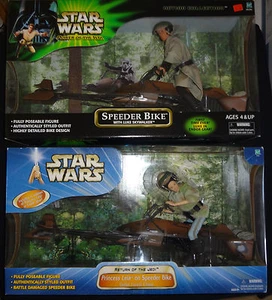 Star Wars Luke Skywalker & Princess Leia auf Speeder Bike 12" Actionfiguren POTJ - Bild 1 von 12