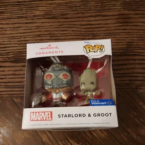 2022 Funko Pop Marvel Hallmark Ornaments Starlord & Groot Walmart Exclusive - Picture 1 of 4