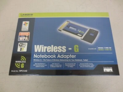 Cisco Linksys WPC54G Wireless-G Notebook Adapter CardBus Adaptor Card Laptop PC - Image 1 of 3