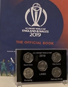2019 Isle of Man Set Official ICC Cricket World Cup 50p coin In Display Case - Picture 1 of 5