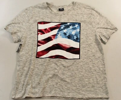 men's Revolution t-shirt size 2XL short sleeve gray US flag cotton mix - Image 1 of 4