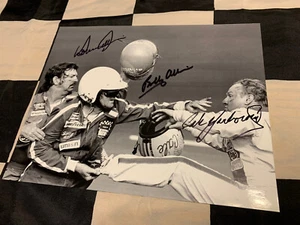 Cale Yarborough, Bobby Allison and Donnie Allison Autographed 8 X 10 Fight Photo - Picture 1 of 5