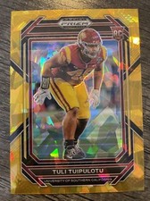 2023 Panini Prizm Draft Picks Tuli Tuipulotu Gold Ice Rookie Card
