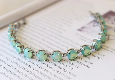 Sterling Silver Round Shape Chalcedony Bracelets Ethnic Style For Girls & Women - Image 1 of 4