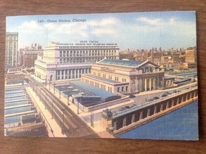 I Union Station Chicago - Farbe Vintage Leinen Postkarte... - Bild 1 von 4