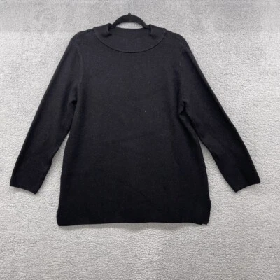 Suéter para mujer APT 9 negro polar cuello falso manga larga pulóver talla XL Foto 1 de 4