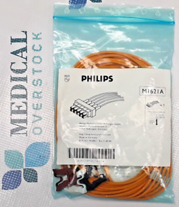 989803104501  - PHILIPS - 5 LEAD SAFETY AAMI GRABBER ECG CABLE - M1621A - NEW