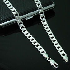2PCS Hot 4MM 925sterling solid silver 16inch -30 inch Men Women Chain Necklace