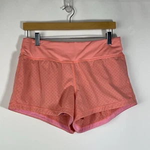 lululemon athletica Women's Size 8 Orange Perforated Final Lap Running Shorts - Picture 1 of 10