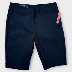 NEW Izod Approved Schoolwear Shorts Boys 12 Navy Blue Chino Adjustable Waist - Picture 1 of 7
