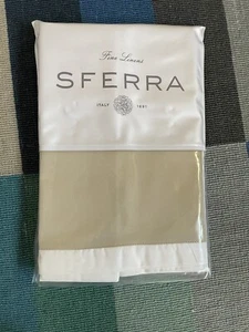 Sferra Casida 3160 Pillowcases TWO White Oat 22x33 Standard NEW - Picture 1 of 5