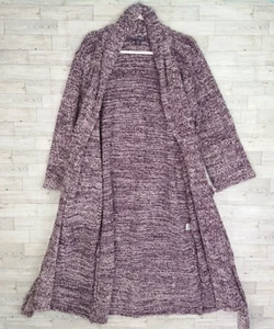 Barefoot Dreams CozyChic Robe Purple White Size 1 Fleece Cozy Soft Warm - Picture 1 of 9