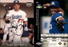 Willis Otanez Signed 1995 Upper Deck Minors #212 Card Vero Beach Dodgers Auto AU