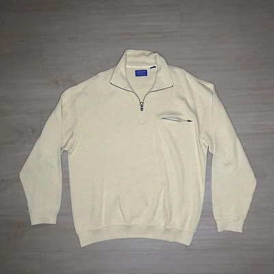 Vintage Pendleton Sweater Mens Large Yellow Quarter Zip Pullover - Image 1 of 4