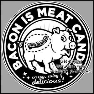 Fridge Fun Refrigerator Magnet "BACON IS MEAT CANDY" Circular Logo -DIE-CUT- - Picture 1 of 6