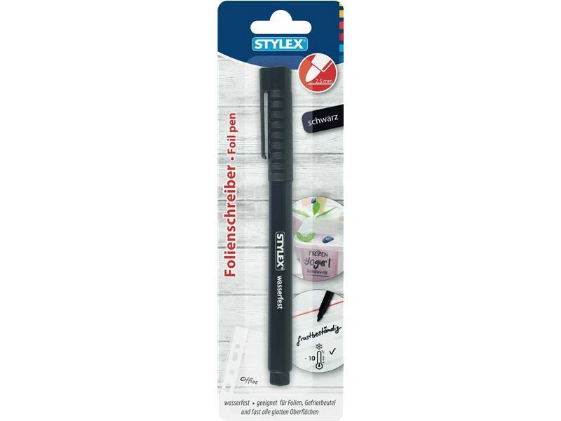 Folienschreiber Schwarz Wasserfest 32790 STYLEX Fein Overhead 2,5mm 32790 - Bild 1 von 1