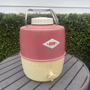 Vintage Coleman 2-Gallon Water Jug Cooler 1962 Pink with Diamond Logo No Cup - Picture 1 of 11