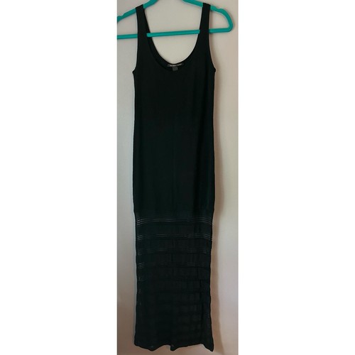 UNDERCOVER Maxi abito da donna Victoria's Secret Tank S nero all'uncinetto lino trasparente sul fondo