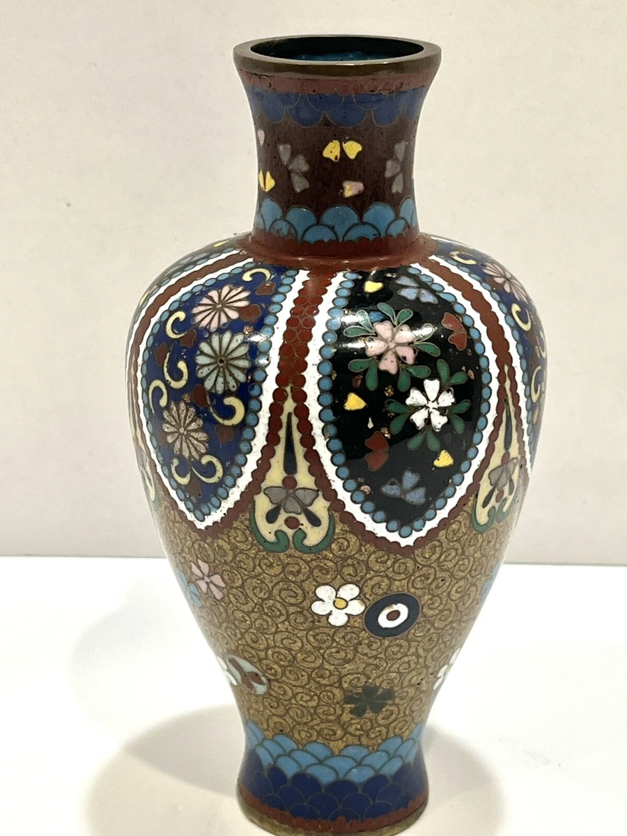 多色景泰蓝1900-1940 年日本花瓶| eBay