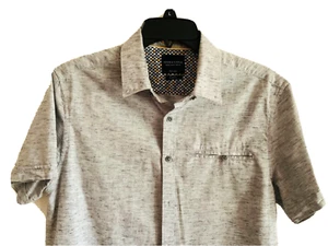 Denim & Flower Men's Short Sleeve Ricky Singh Slim Fit Grey Shirt Size M - Picture 1 of 8