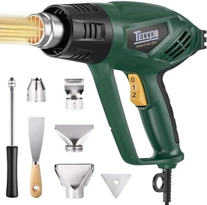 Hot Air Gun,TECCPO Thermal Detector 2000W,3 Temperatures 50°C-550°C,7Accessories - Picture 1 of 7